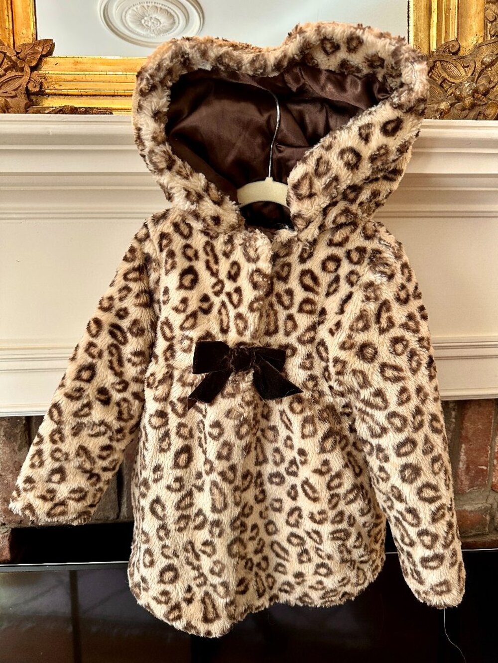 Girls animal print faux fur jacket/coat 5T